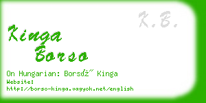 kinga borso business card